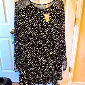 Cato Black and Cream Long Sleeve Dress sz XL